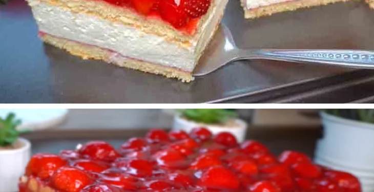 Erdbeer Schlagsahne- und Mascarpone-Kuchen