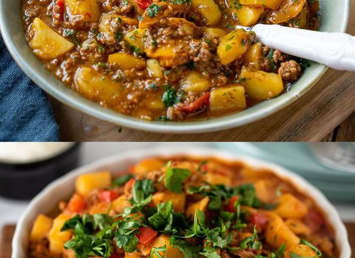 Paprika Kartoffel Pfanne mit Hackfleisch