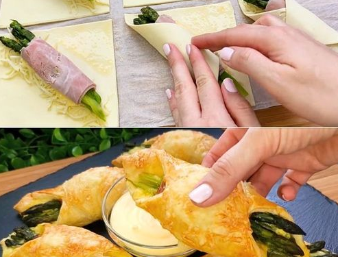 Rustikale Brötchen mit Spargel