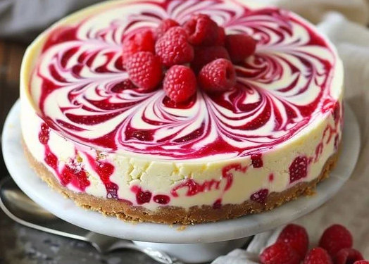 Himbeerwirbel-Käsekuchen