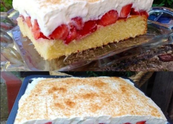 Erdbeer Fanta Kuchen mit 150g Mehl und in 10 Minuten zubereitet