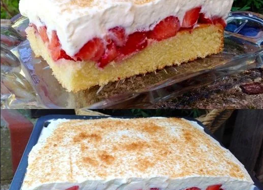 Erdbeer Fanta Kuchen mit 150g Mehl und in 10 Minuten zubereitet