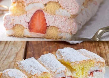 Erdbeer Kardinalschnitte mit 250 ml Schlagsahne in 4 Minuten im Backofen