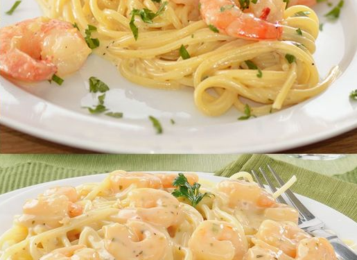 Spaghetti mit scharfer Garnelen – Sahne – Soße