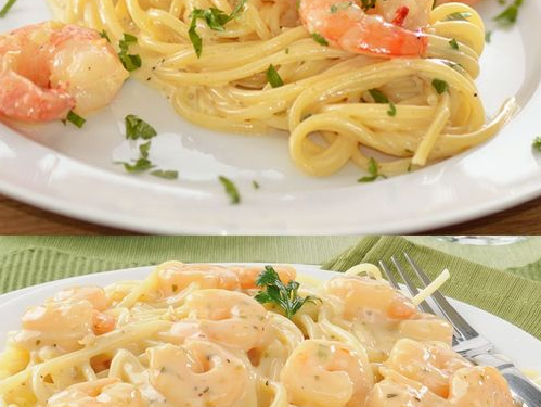 Spaghetti mit scharfer Garnelen – Sahne – Soße