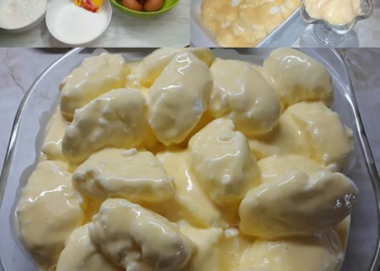 Schneenockerl in Vanillesauce
