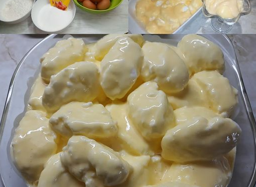 Schneenockerl in Vanillesauce