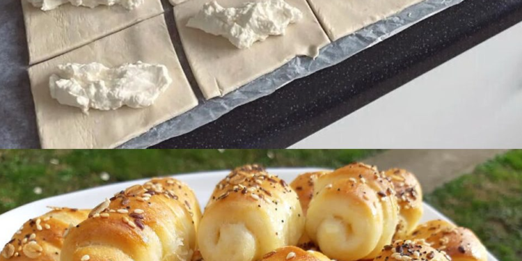 Omas Hefehörnchen mit Schafskäse, das essen alle gern sooo lecker!