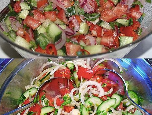 Türkischer Tomatensalat, super würzig !