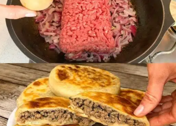 Hammermässig lecker und einfach zubereitet! Fladen gefüllt mit Hackfleisch richtig zum Sattessen !