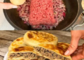 Hammermässig lecker und einfach zubereitet! Fladen gefüllt mit Hackfleisch richtig zum Sattessen !
