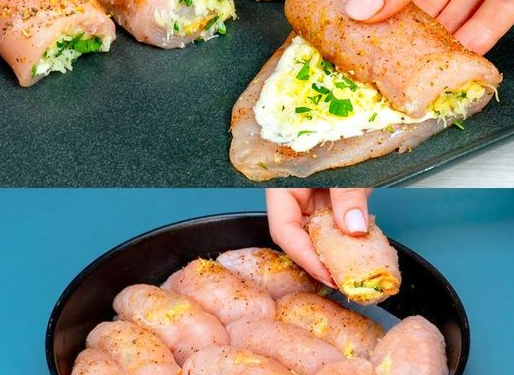 Hähnchen Käse Röllchen