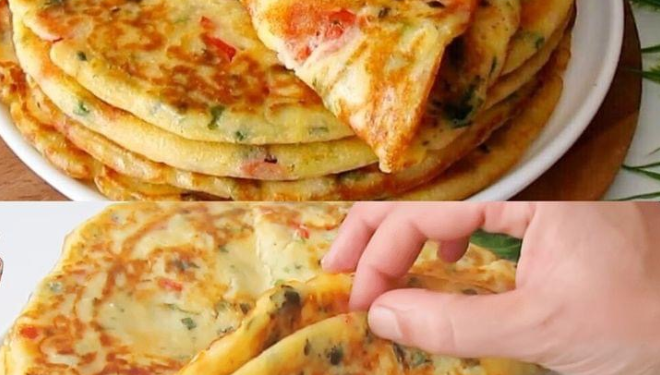 Schnelle Knoblauch Pfannkuchen mit Käse