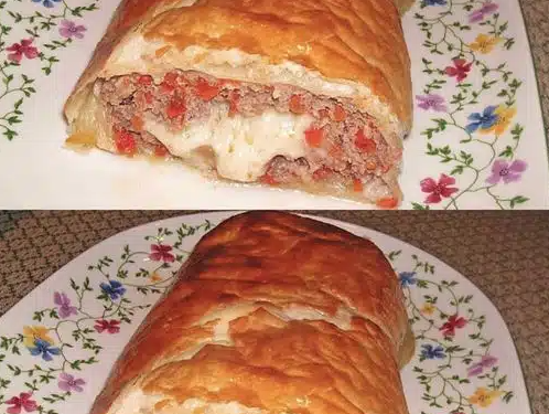 Hackfleisch Paprika Käse Strudel
