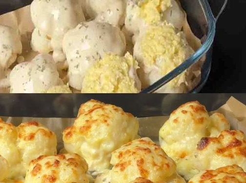 Käse überbackener Blumenkohl