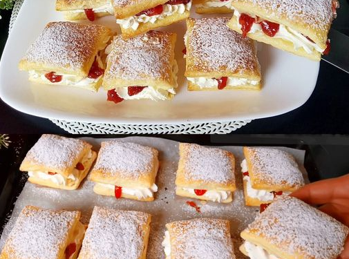 Gefüllte Blätterteig Teilchen