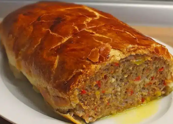 Käse Hackbraten in Blätterteig Rezept