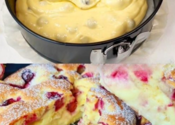 Blitz Kirschkuchen mit Vanillepudding