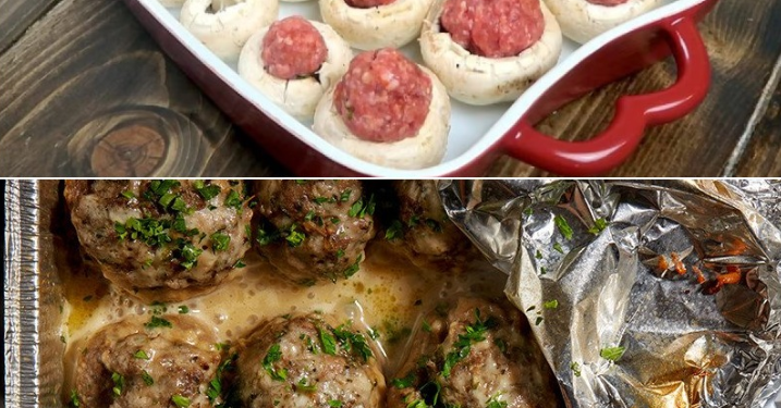 Gefüllte Champignons mit Fleischbällchen: Ein einfaches Rezept für ein schnelles und leckeres Abendessen