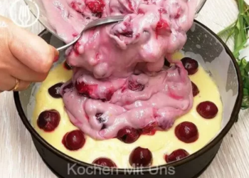 Schmilzt im Mund, Kirschkuchen mit Vanillepudding