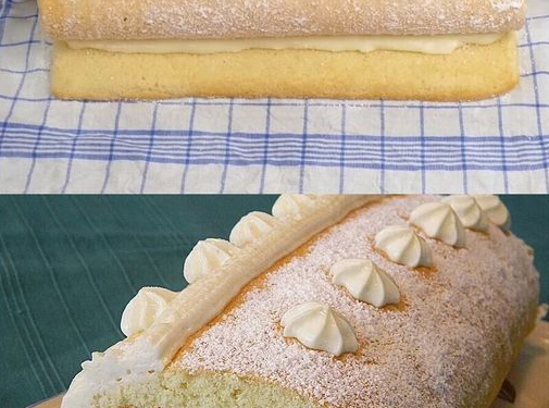 Zitronen Biskuitrolle mit 250 g Magerquark in 30 Minuten gemacht