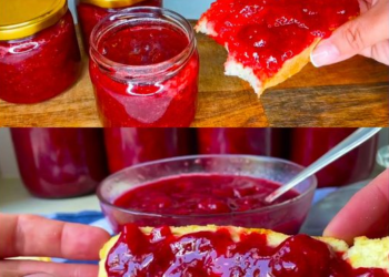 Erdbeermarmelade mit 1,5 Kg Erdeeren mindestens 1 Jahr haltbar!