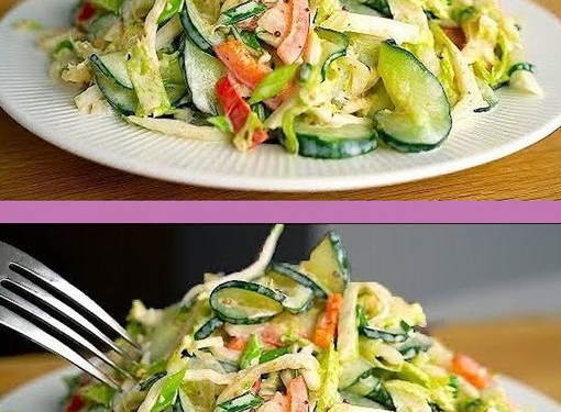 Gurkensalat mit Chinakohl zum Abnehmen in 5 Minuten