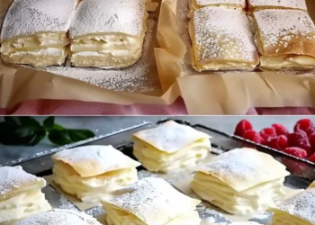 Ich nehme 4 Zutaten und bereite Vanillecremepudding im Blätterteig