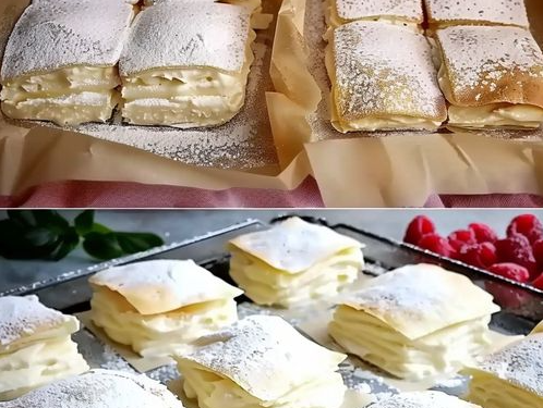 Ich nehme 4 Zutaten und bereite Vanillecremepudding im Blätterteig