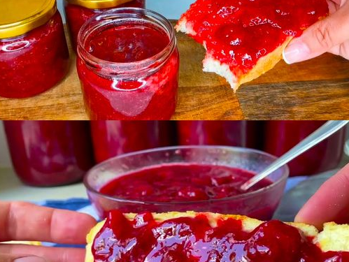 Erdbeermarmelade mit 1,5 Kg Erdeeren mindestens 1 Jahr haltbar!