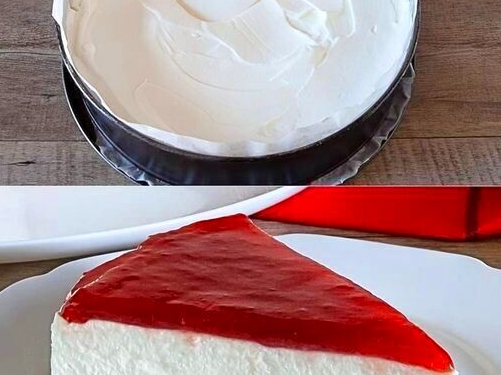 Philadelphiatorte mit Himbeeren mit einen Keksboden ohne Backen