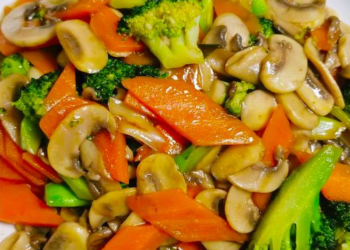 Gebackene Champignons mit Gemuse und 20 g Eiweiß