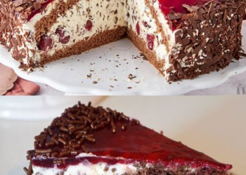 Stracciatella Kirsch Torte mit 1 Glas Kirschen ein Traum