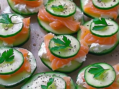 So fein, Gurken Lachs Häppchen mit 200 g Doppelrahmfrischkäse