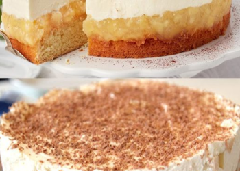 Ich verühre 500 g Magerquark mit 250 g Mascarpone fur die Apfeltorte