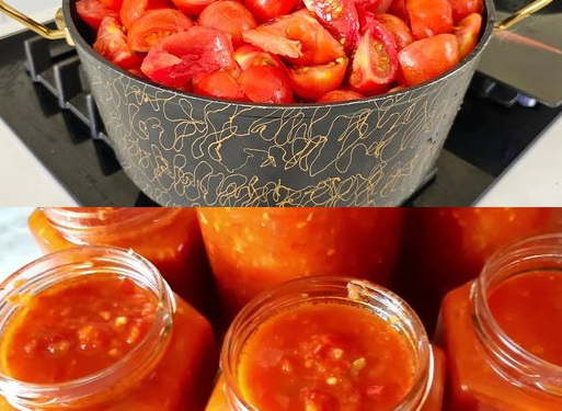 Tomatensauce mit 250ml Essig die mache ich jedes Jahr