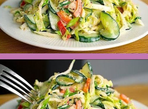 Gurkensalat mit Chinakohl zum Abnehmen in 5 Minuten