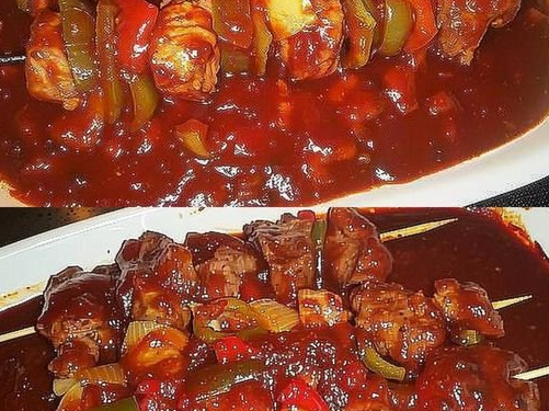 Schaschlik mit selbstgemachter Schaschliksoße & 350 g Schinkenspeck