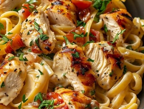 Tagliatelle mit 150 g Hähnchenbrustfilets sowas von lecker