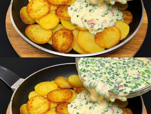 Kartoffelrezept zum Abendessen mit 200 g Sauerrahm