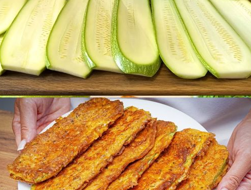 Panierte Zucchini-Scheiben mit Parmesan für jeden Tag 10 Minuten