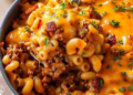 Cheeseburger Pfanne mit 450 g Makkaroni macht unglaublich Satt