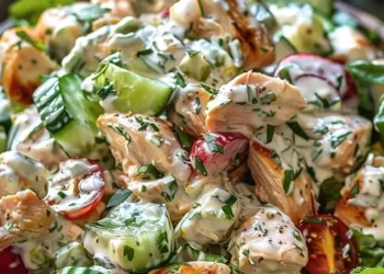 Griechischer Hähnchen Salat mit 200 g Tzatziki
