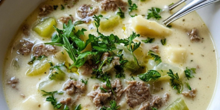 🥣 Käse-Lauch-Suppe mit Hackfleisch – Herzhaft & Sättigend! 🧅🧀