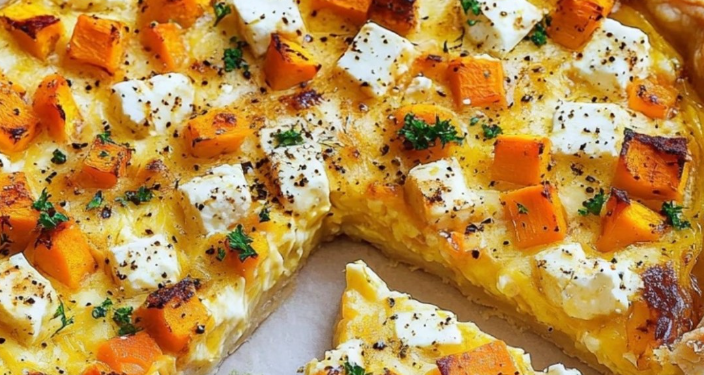 🎃 Kürbis-Quiche mit Feta – Herbstlicher Genuss! ✨🧀