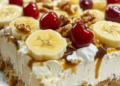 No-Bake Banana Split Cake 🥰🍒