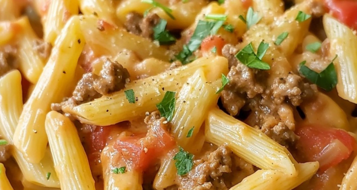 Cremige Rotel Pasta mit Hackfleisch π