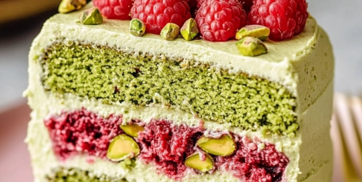 🍰 Pistazien-Himbeer-Kuchen 🌿✨