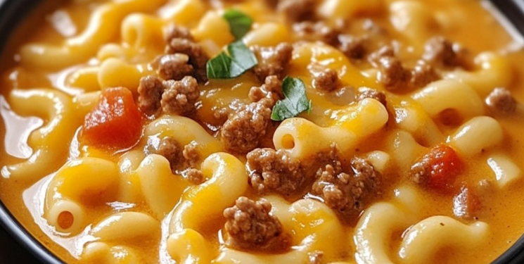 🍲 Ein-Topf Cheeseburger-Makkaroni-Suppe 🧀🍔
