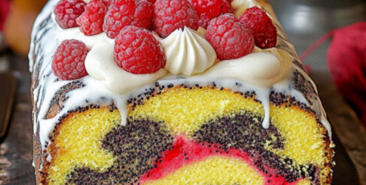 π° Marmorkuchen mit Mohn, Himbeeren & Baiser β Genuss pur! πβ¨